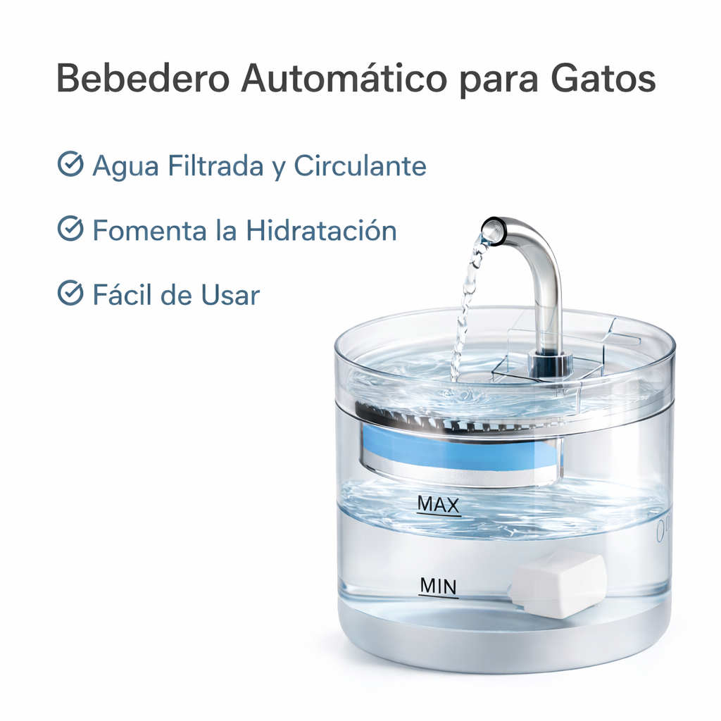 🐱 Bebedero automático para gatos con agua circulante
