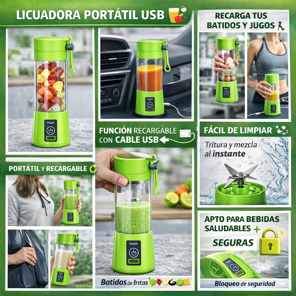 Licuadora portátil USB recargable 🥤🔋
