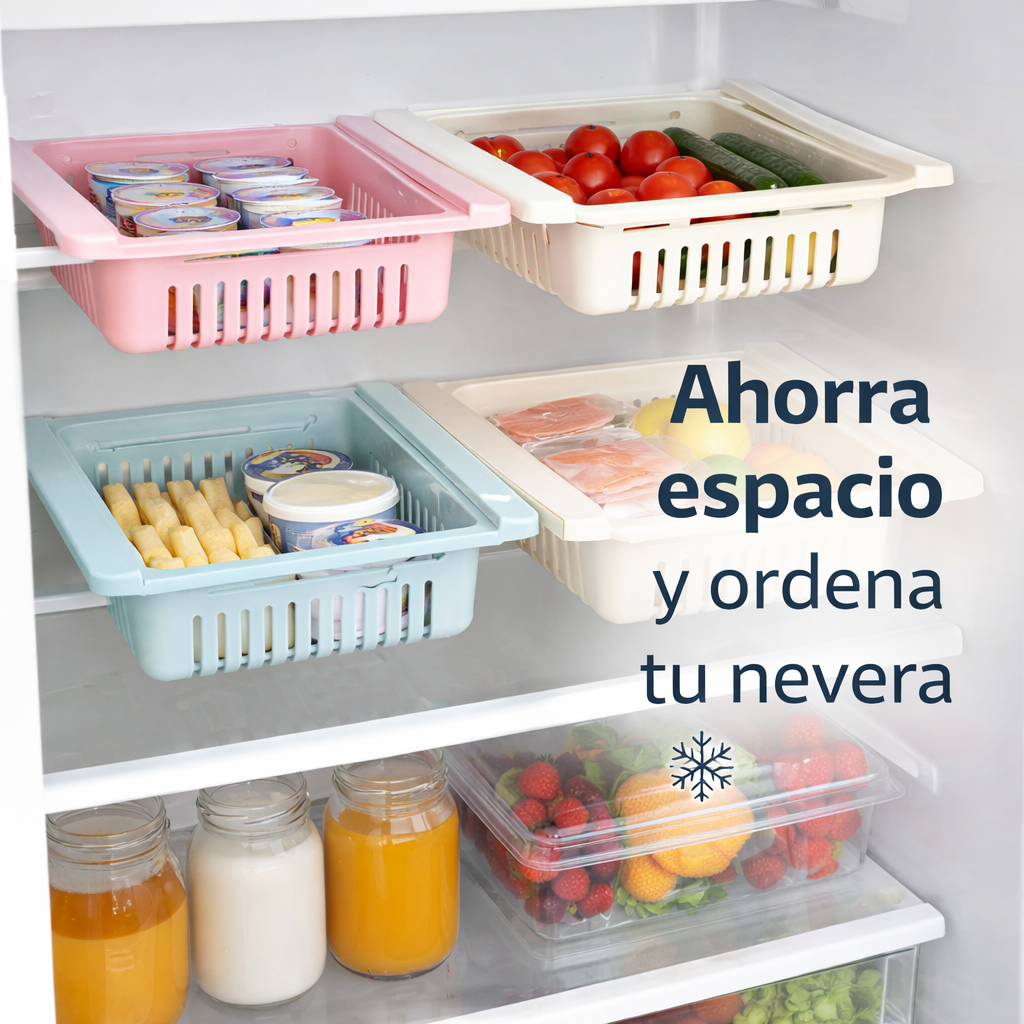 rganizador colgante para nevera con rendija y cajón extraíble 🧊🧺✨