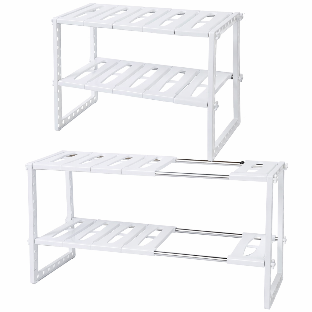 Organizador doble ajustable 2 niveles para cocina o baño 🧺✨🛠️