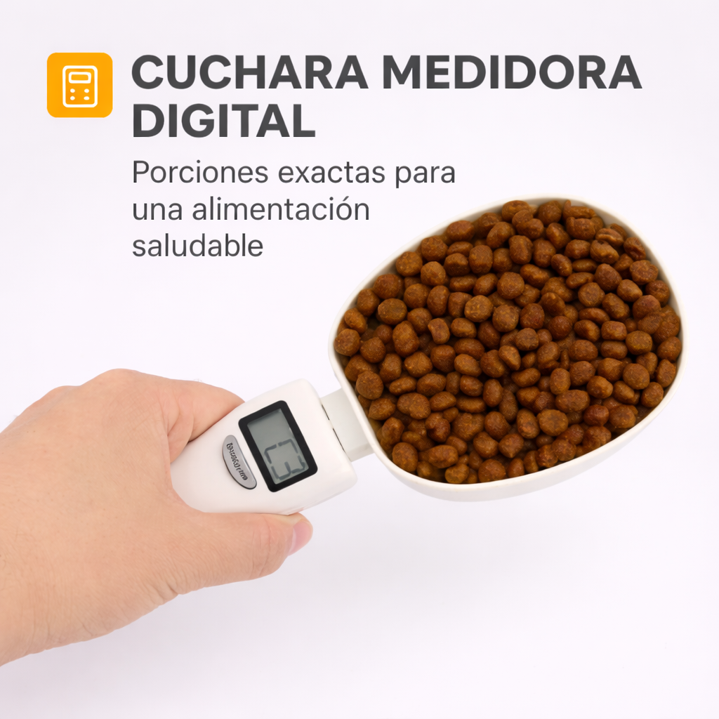 Cuchara medidora digital para mascotas con pantalla LED 🐾✨