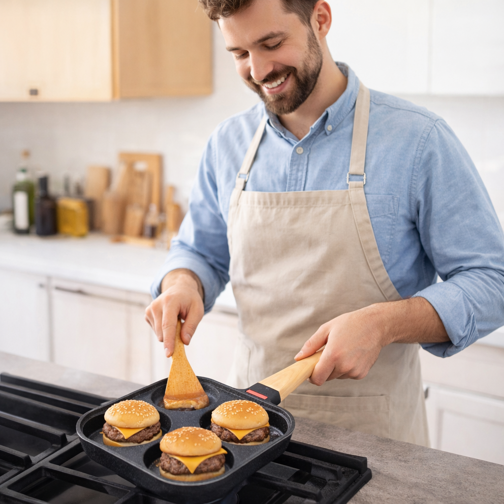 ⭐🍳 Sartén antiadherente de 4 tazas – diseño multifunción
