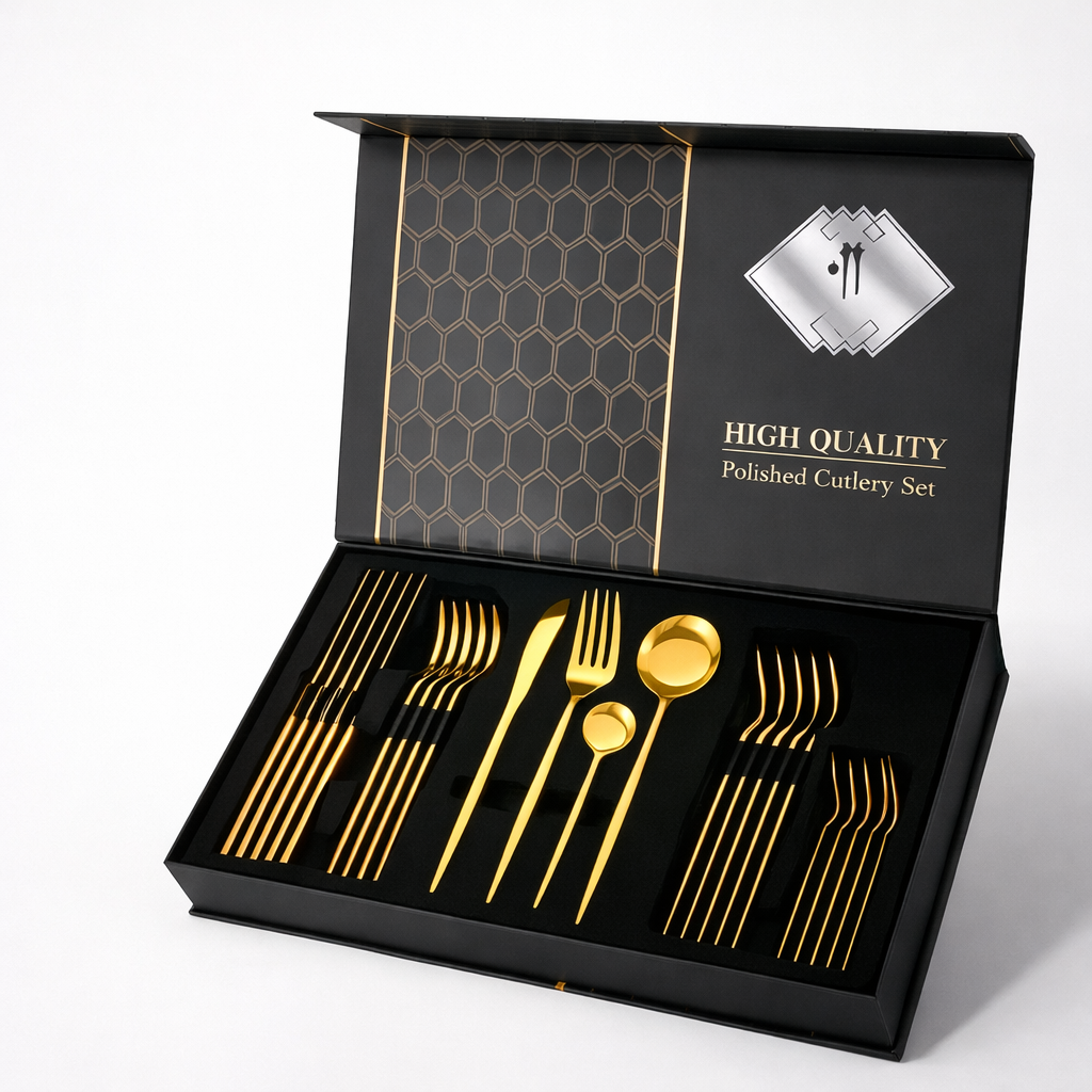 🍽️ Set de Cuchillería 24 Piezas en Acero Inoxidable – Elegancia y durabilidad en tu mesa