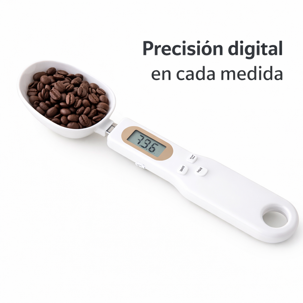 🥄 Cuchara báscula electrónica de precisión para cocina, repostería y café