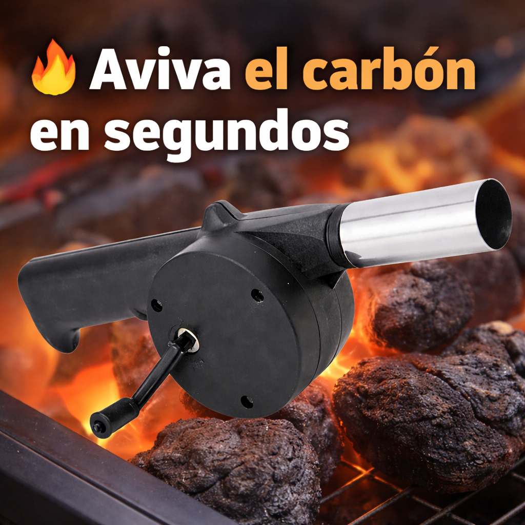 🔥 Soplador de carbón manual con manivela Expert Grill