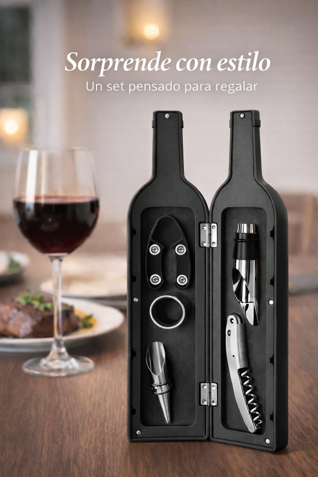 Set de Vino con Botella Regalo y Accesorios 🍷🎁