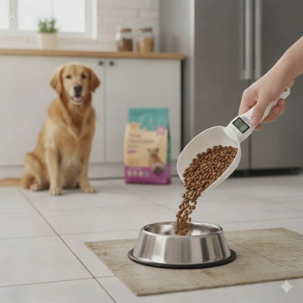 Cuchara medidora digital para mascotas con pantalla LED 🐾✨