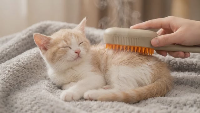 🐾✨ Cepillo de vapor 4 en 1 para mascotas